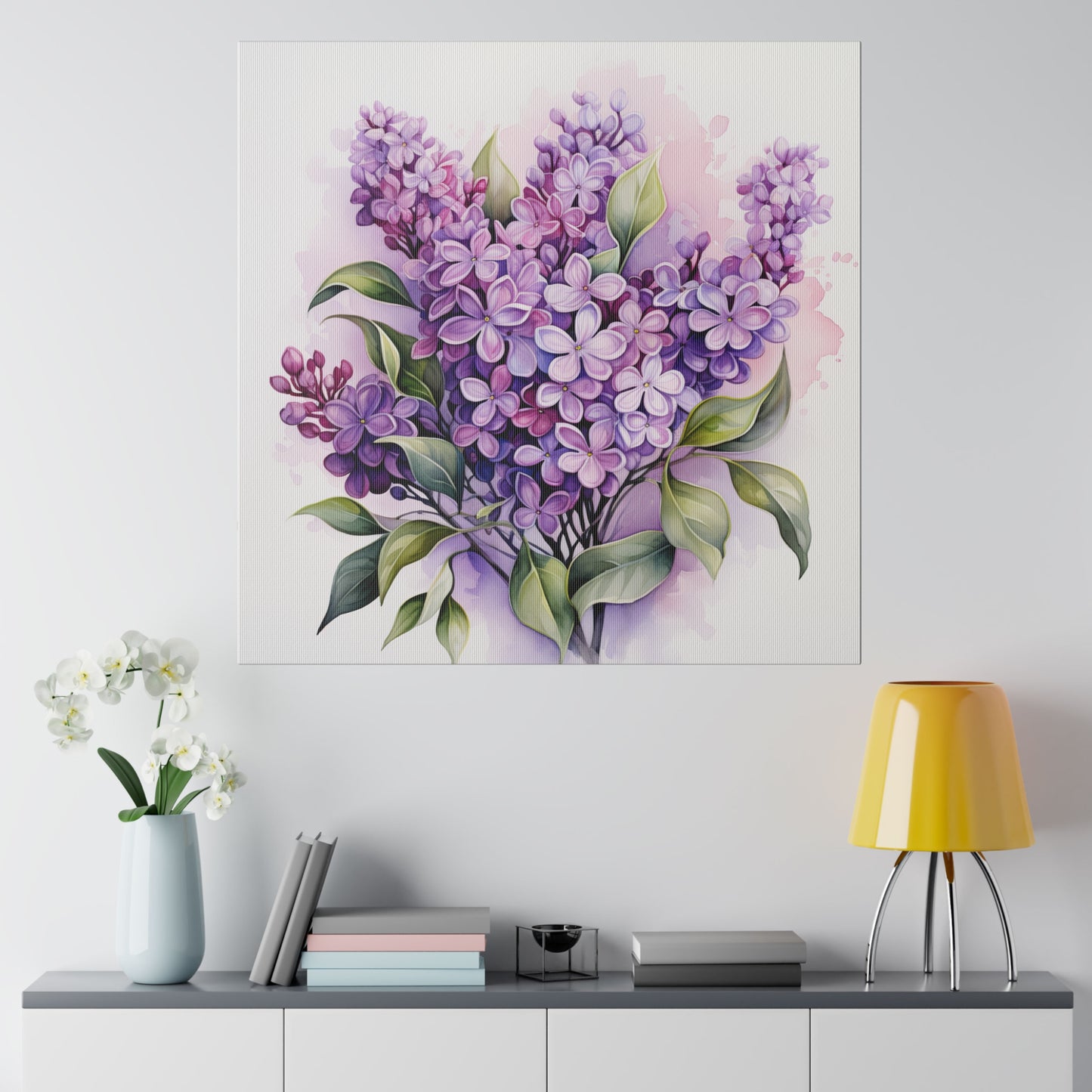 Lilac Dreams: Fragrant Blooms Stretched Canvas Wall Art