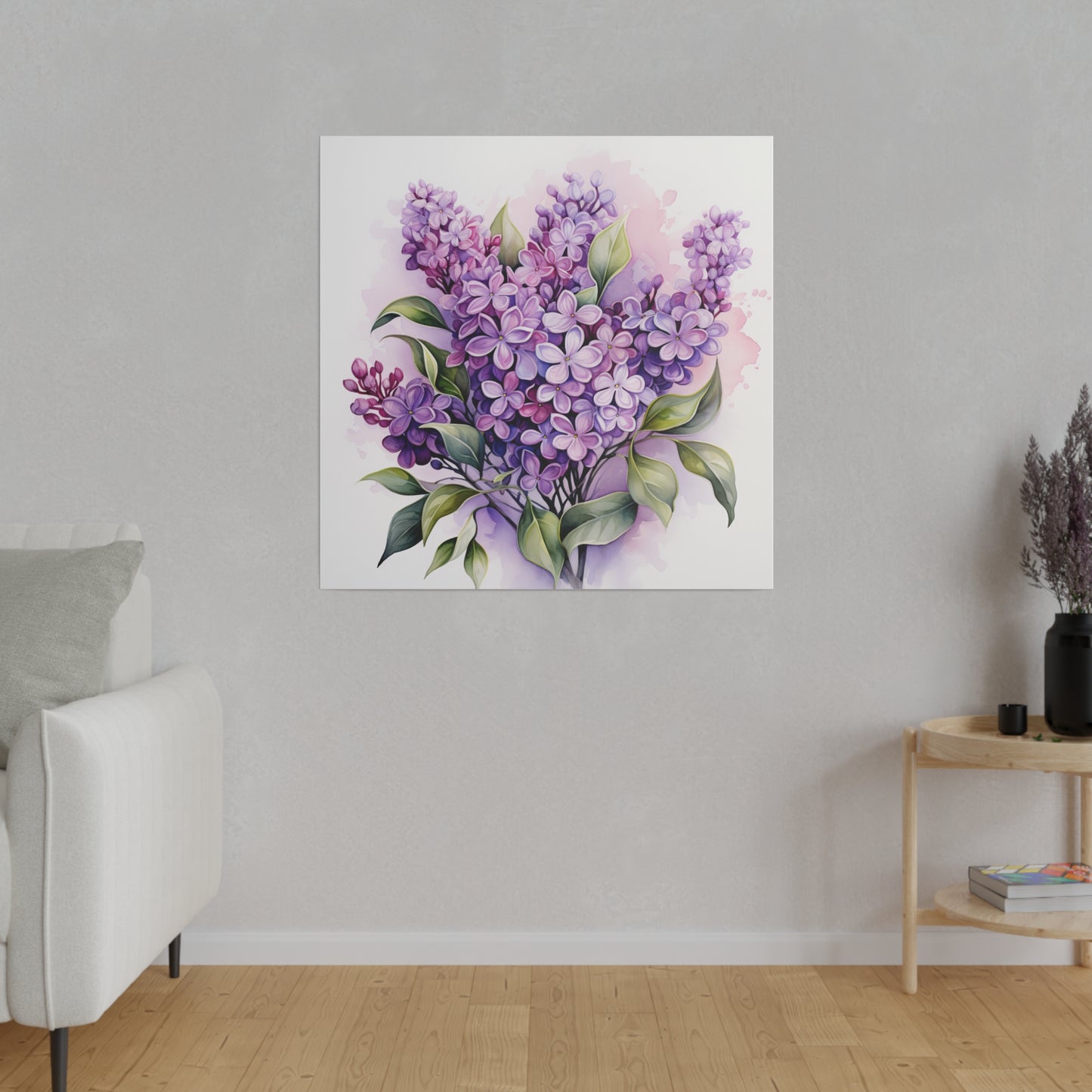 Lilac Dreams: Fragrant Blooms Stretched Canvas Wall Art