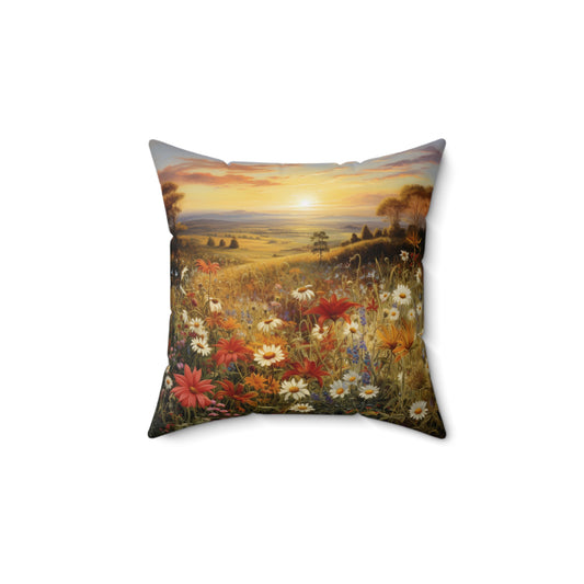 Fall Flowers 14" Square Throw Pillow