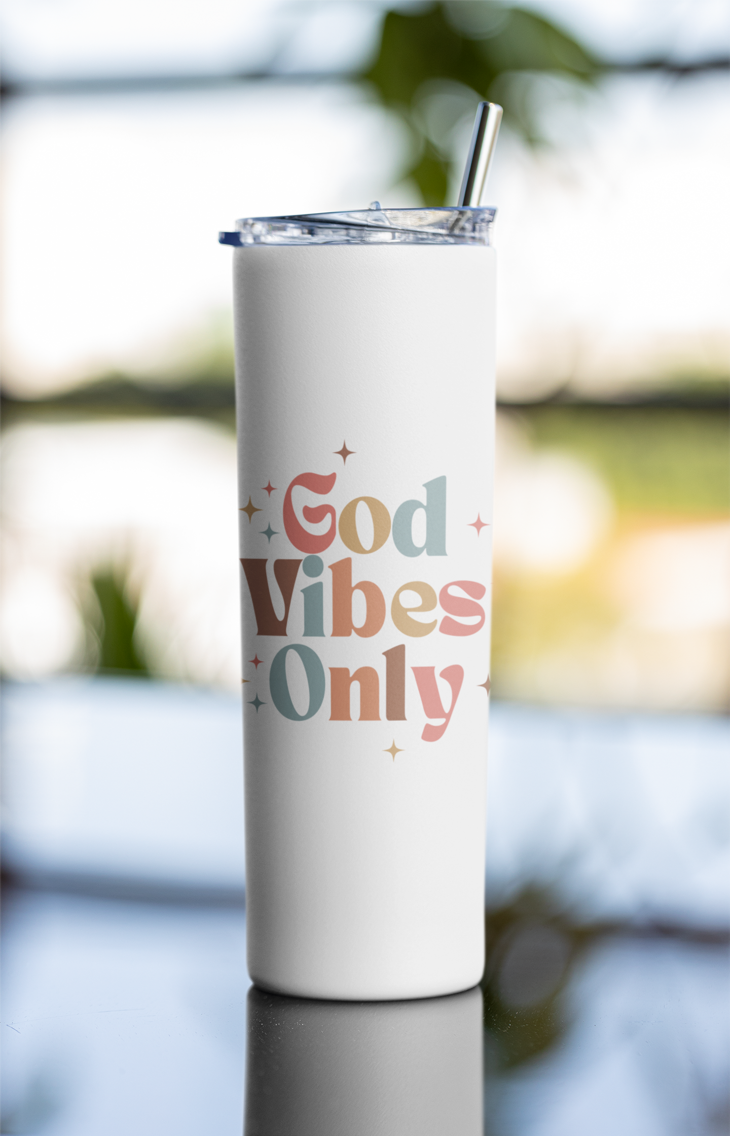 God Vibes Only 20oz Tumbler Cup with Straw